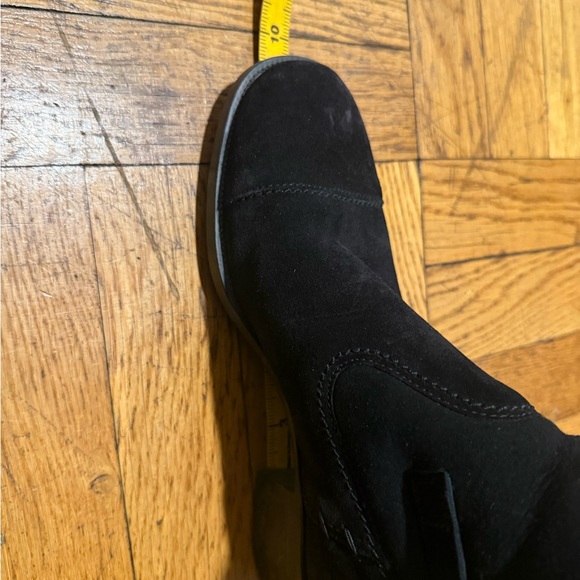 Salvatore Ferragamo Black Ankle Boots with Gold Buckle - Picture 11 of 12